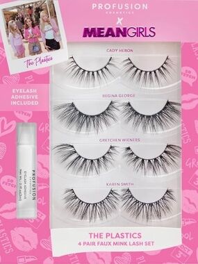 Profusion Cosmetics Mean Girls The Plastics 4-Pair Faux Mink Lashes - Black